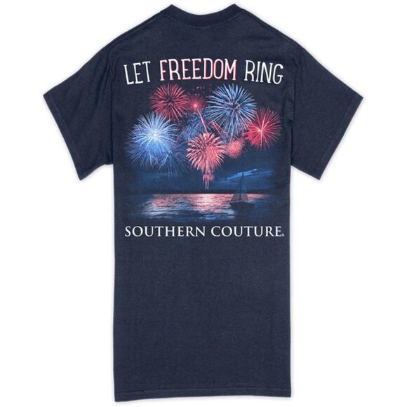 SOUTHERN COUTURE Let Freedom Ring Graphic Print Patriotic Tee Shirt S-XL NWT - Picture 1 of 2